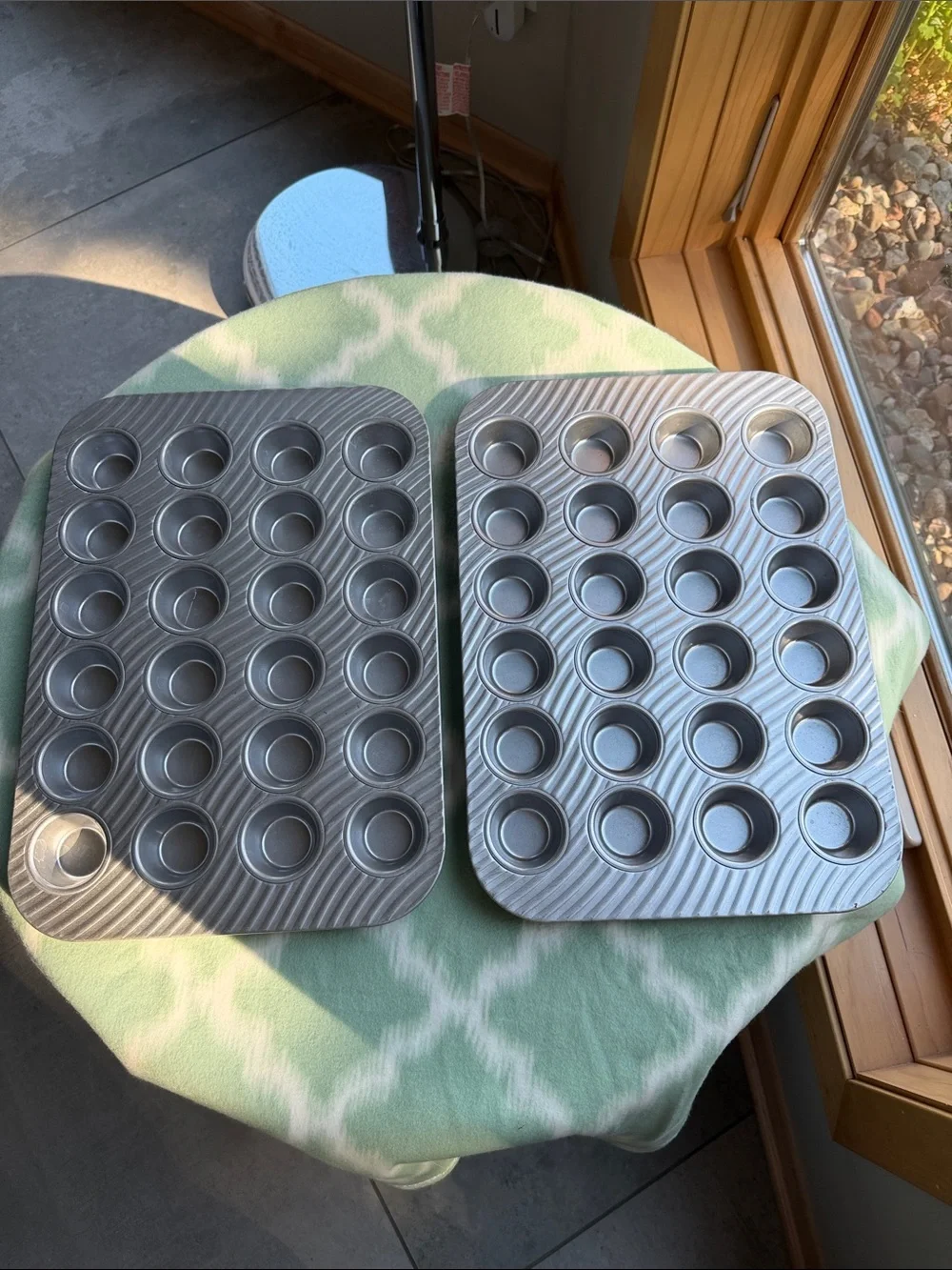 Set of Two Nonstick Mini Muffin / Cupcake Heavy Duty Pans - Silver